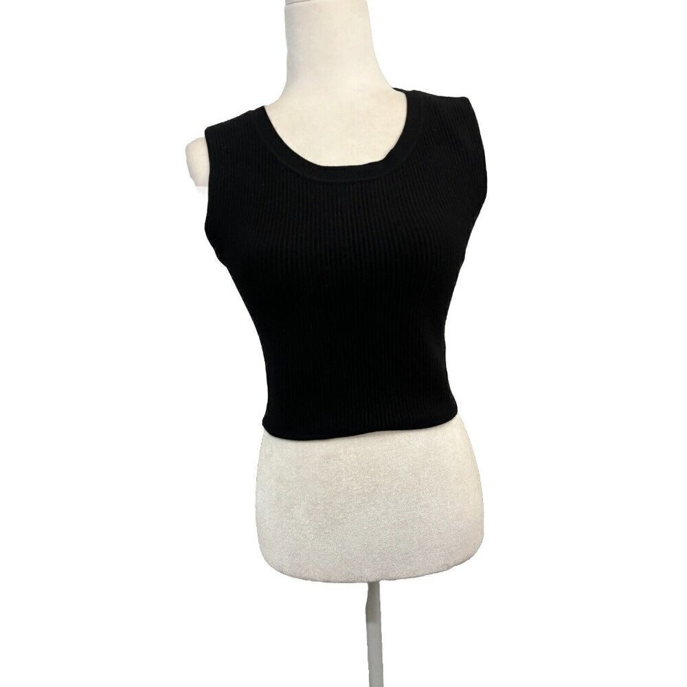 House Of Harlow1960 Ribbed Cropped Blouse Sleeveless Thick Material size Medium